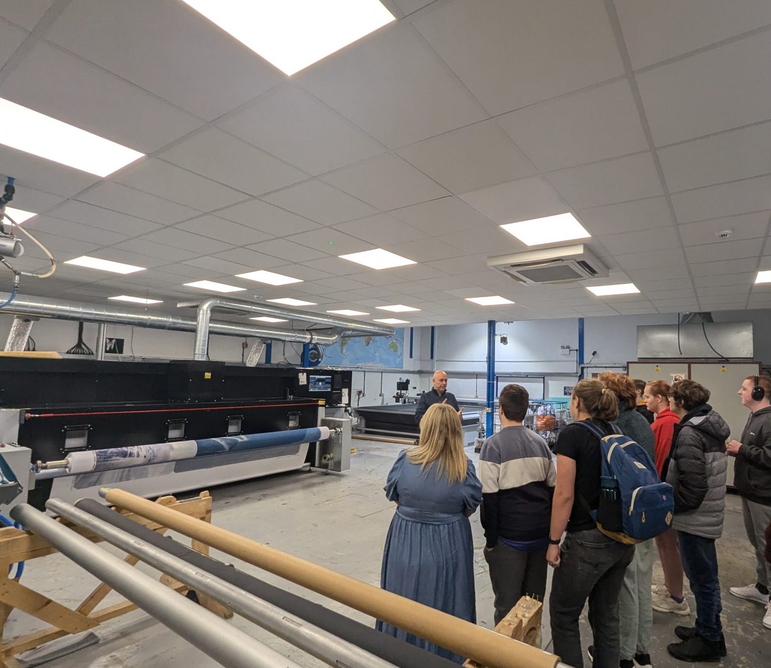 Students on a tour around our Production Hub.
