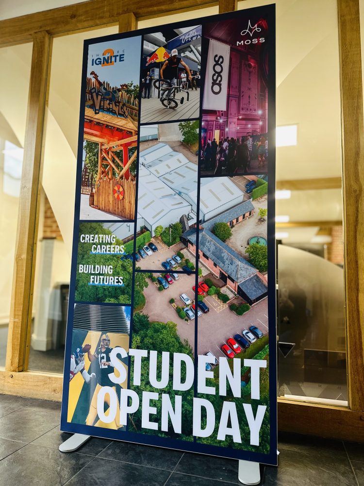 Banner from Student Open Day at Moss UK.