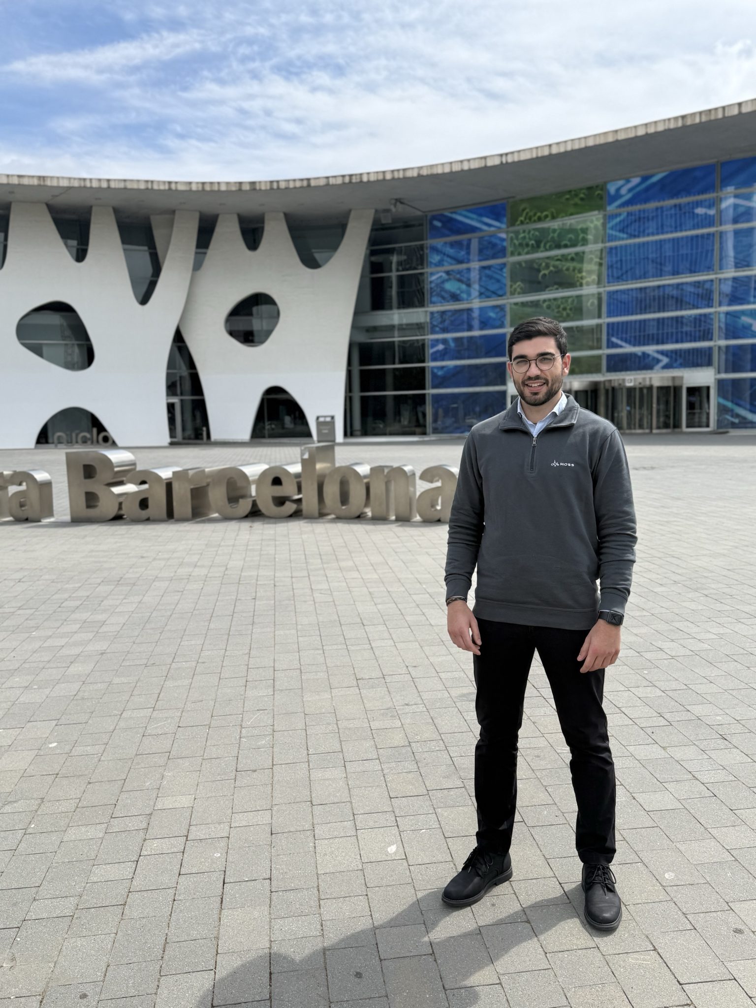 Marc Montenegro in front of the Fira in Barcelona.