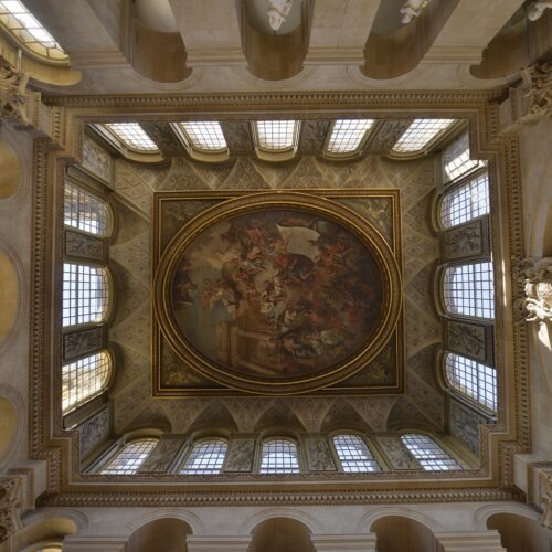The original iconic ceiling fresco in the Great Hall at Blenheim Palace.
