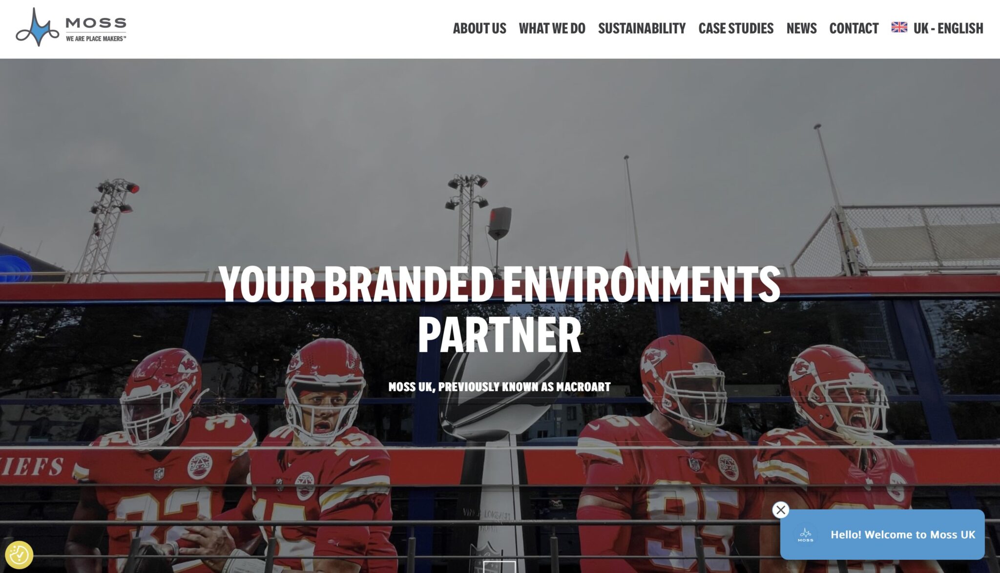 New Moss Chatbot on the homepage