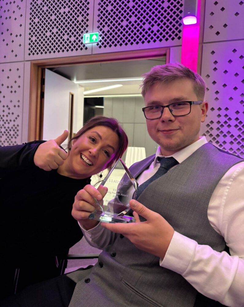 Freddie Coates with his Award
