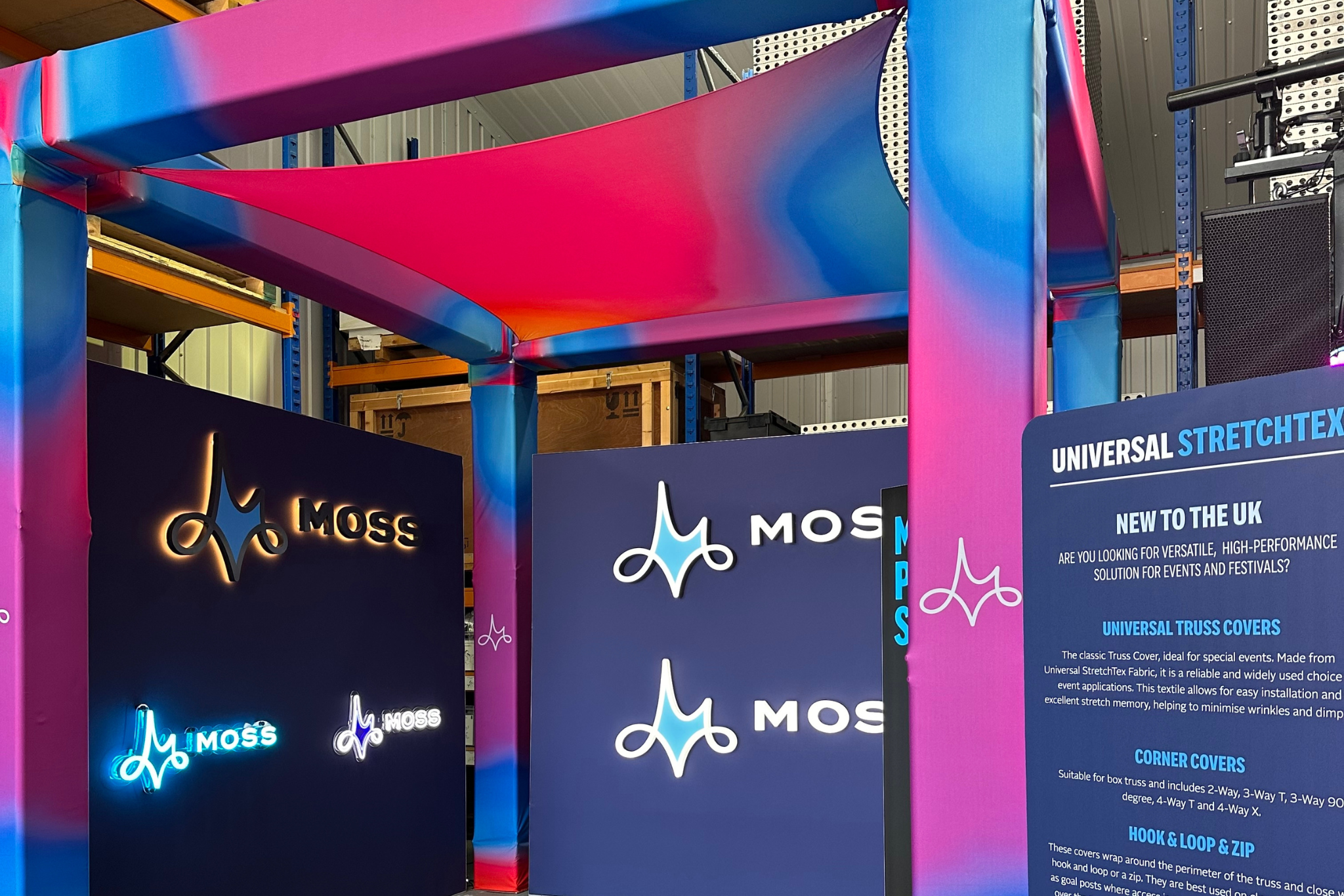 Lighting displays at the Moss UK Partner Showcase event