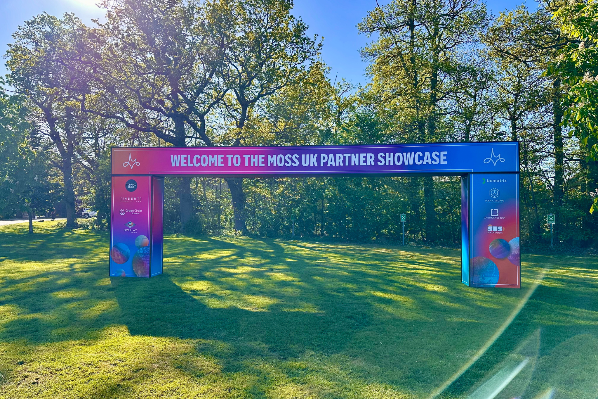 Opening archway at the Moss UK Partner Showcase event